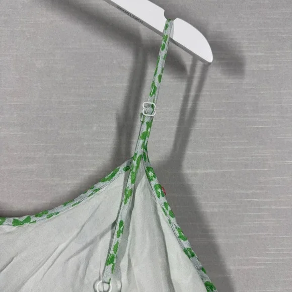 Rixo Dress Womens 2X Green Floral Neon Leopard Sleeveless Ruffle Chic Preppy - Picture 4 of 11